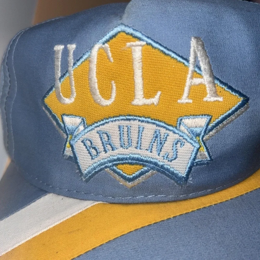 Vintage UCLA Bruins Snapback Hat Blue Yellow Side Liner‎ Cap 90s OSFA